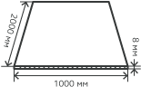 Лист нержавеющий  8х1000х2000 мм.  AISI 201 (12Х15Г9НД) горячекатаный,  матовый